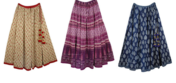 Boho All Season Wrap Around Skirts with Patchwork