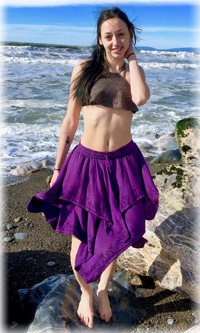 Renaissance Mid Length Dance Skirt in Purple