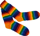 Hand Knit Rainbow Wool Socks
