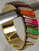 Multicolor Bricks Gold Bracelet