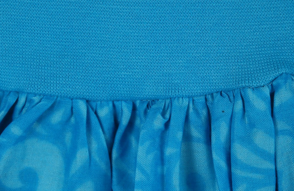 Fountain Blue Spandex Stretch Waist Cotton Summer Skirt