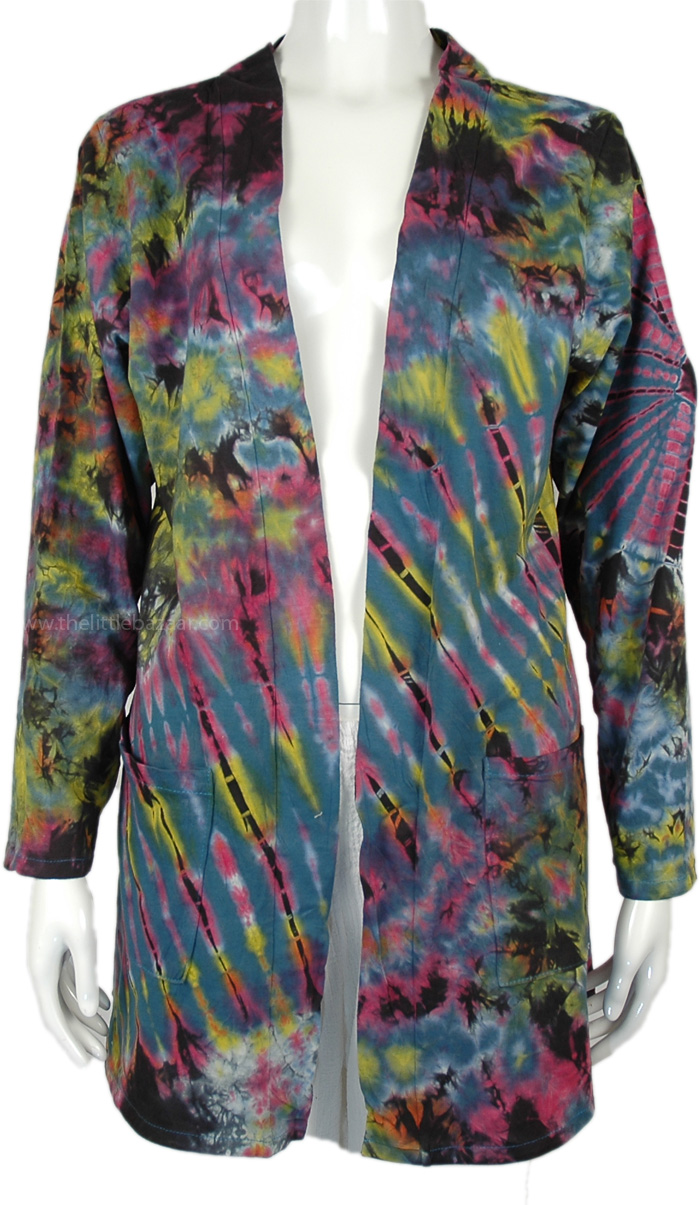 Tie Dye Cotton Summer Yoga Jacket Long Length