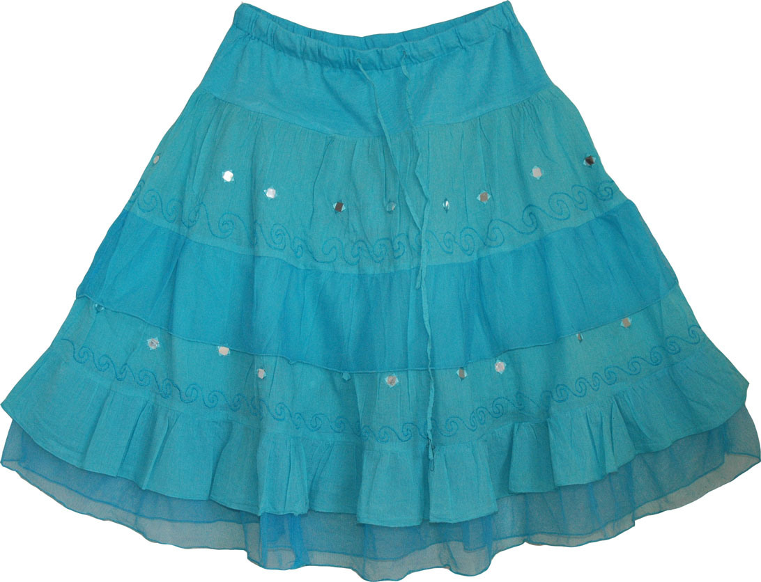 Eastern Blue Short Skirt