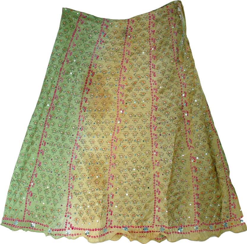 Boho Shaded Silk Skirt