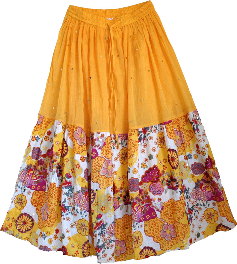Golden Grassland Spring Skirt