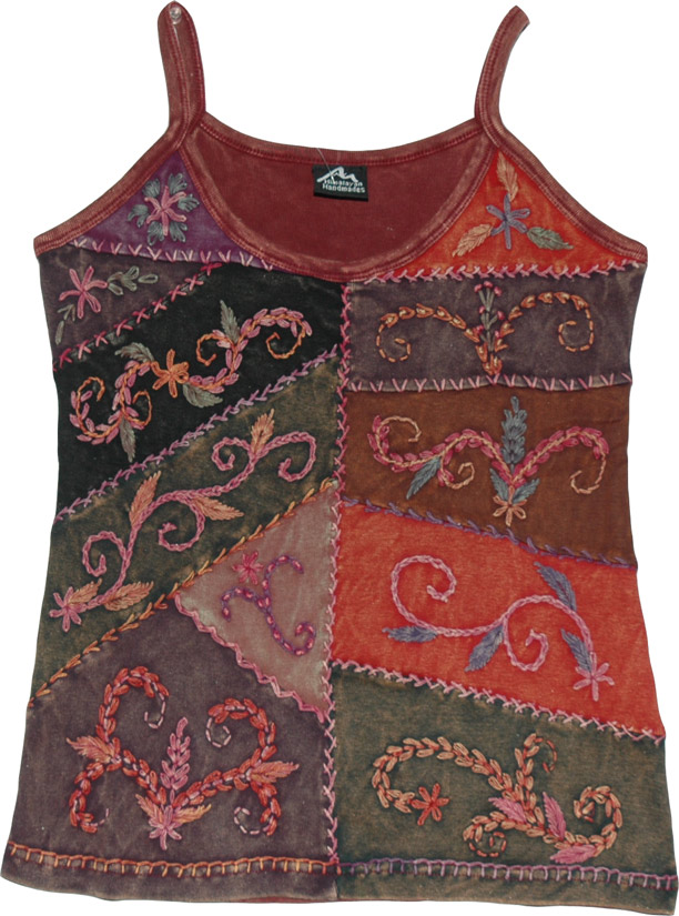 Sleeveless Embroidered Summer Top