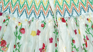 Colorful Maxi Dress Skirt with Smocking