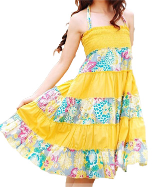 Hot Yellow Striped Maxi Dress