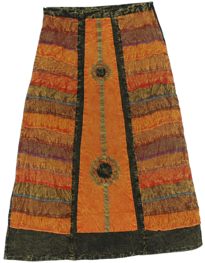Piper Orange Panel Boho Skirt