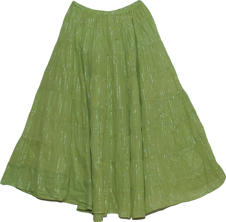 Asparagus Silver Tinsel Spring Skirt