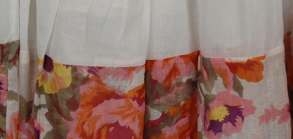 Garden White Cotton Long Skirt