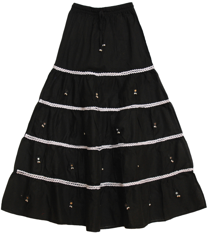 Bell-o-Rama Black Skirt with White Lace