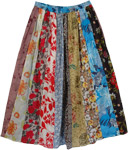 Colorful Vintage Multi Print Long Skirt