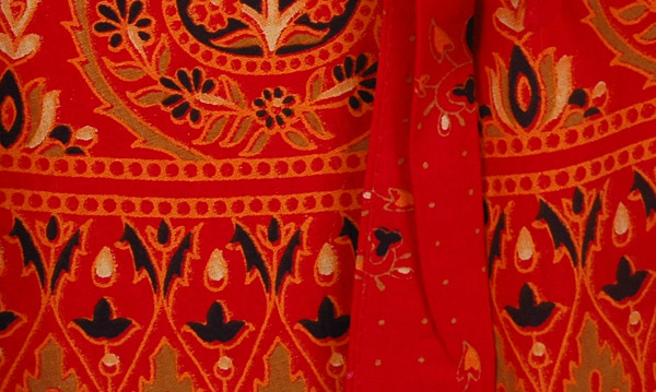 Monza Red Ethnic Long Wrap Skirt
