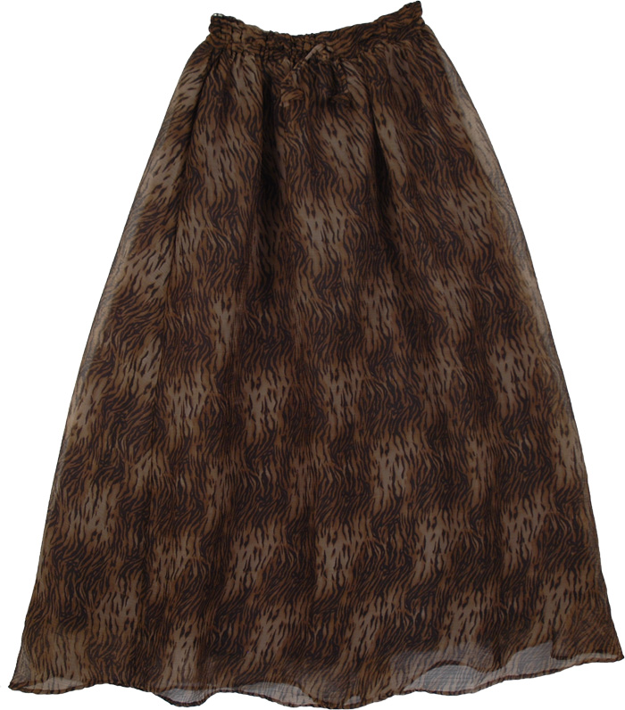 Wild Cat Cocoa Georgette Long Skirt