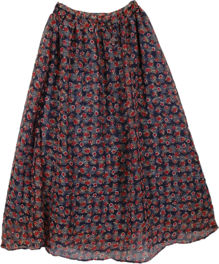  Boho Long Georgette Skirt