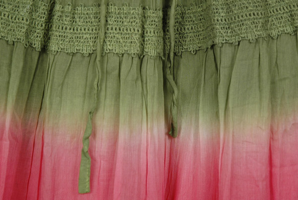 Tie Dye Long Skirt Hibiscus Charm