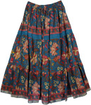 Blumine Floral Cotton Print Long Skirt