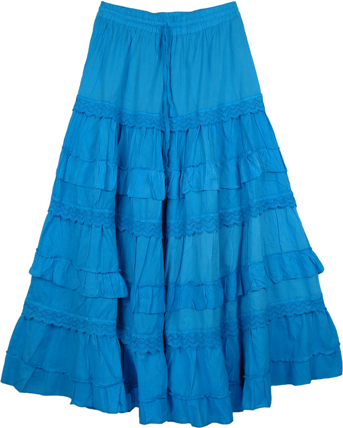 Cerulean Blue Frills Celebration Skirt