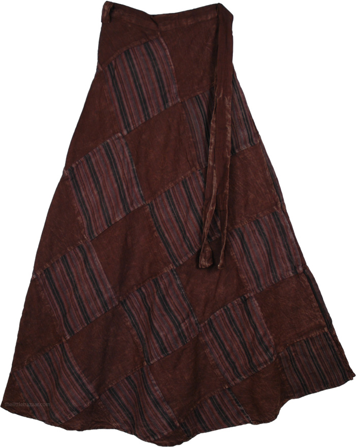 Buccaneer Chocolate Wrap Long Skirt