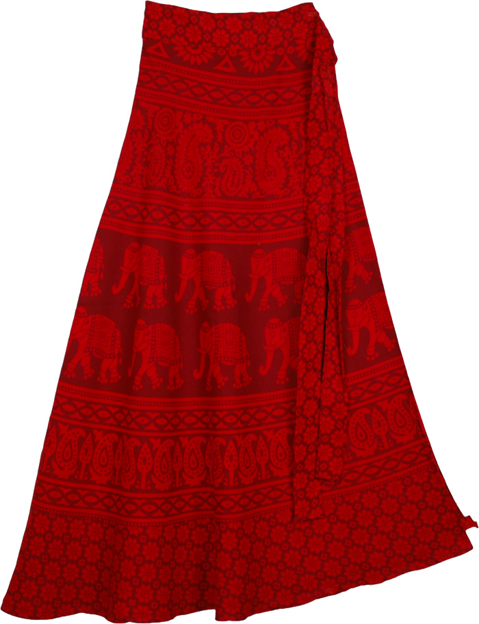 Guardsman Elephant Red Soft Wrap Skirt