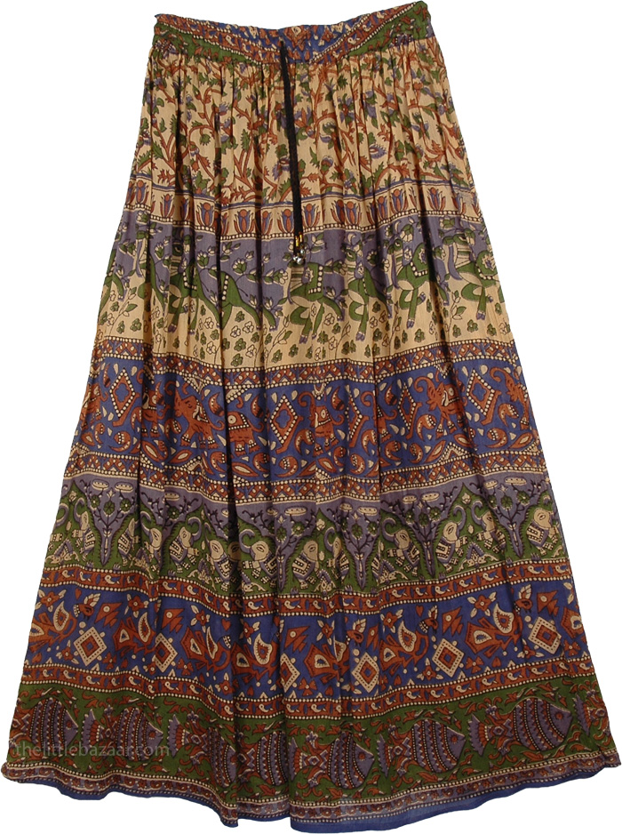 Tan Rayon Ethnic Skirt