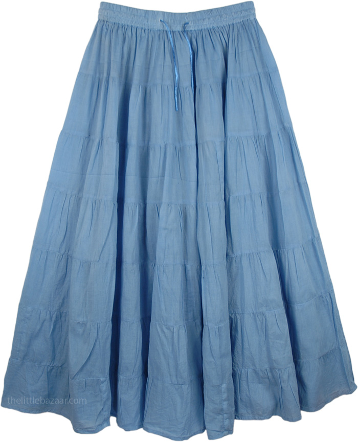 Glacier Blue Light Cotton Skirt