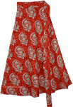Red Berry Mid Length Summer Cotton Wrap Around