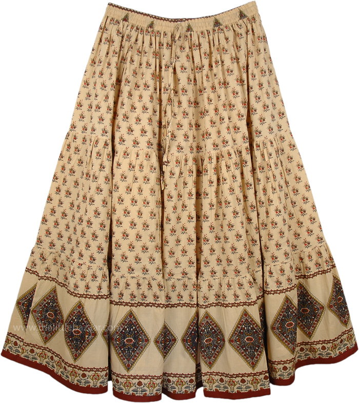 Tan Plus Size Summer Cotton Skirt