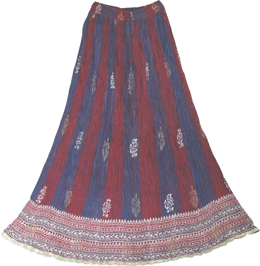 Crinkle Long Skirt Bohemian Chic