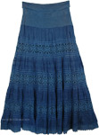 Blue Fairy Skirt with Embroidery