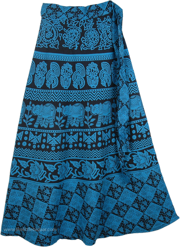 Blue Bayoux Long Tie Around Skirt