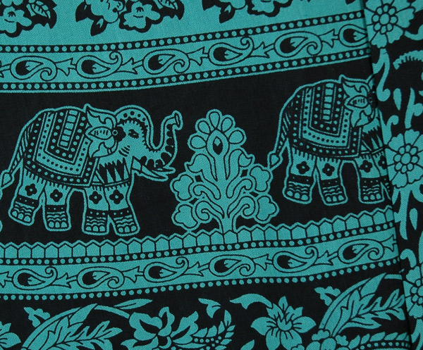 Jade Elephant Wrap Around Skirt with Floral Print