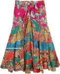 Tie-Up Multicolored Upcycled Patchwork Skirt in Cotton