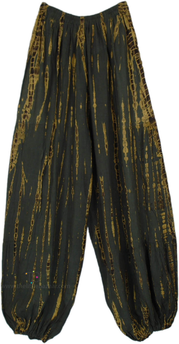 Camouflage Military Green Tie Dye Harem Trousers