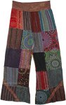 Terracotta Patchwork Cotton Pants with Drawstring