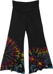 Carnival Hippie Pants in Black with Hand Tie Dye Effect
