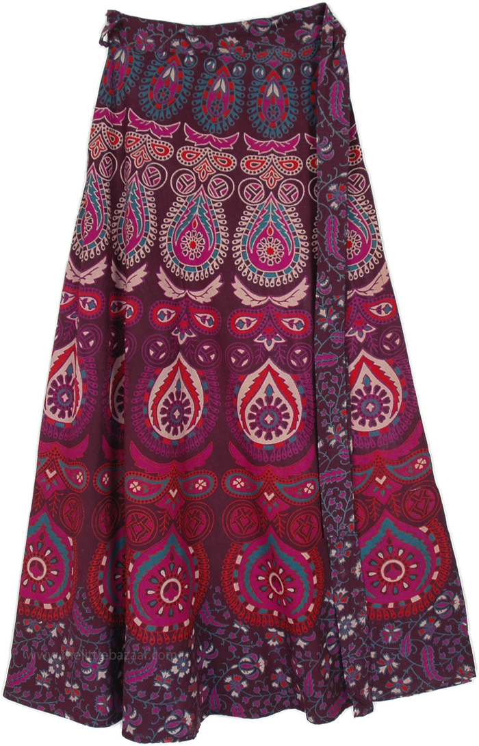 Harappan Magenta Wrap Style Skirt