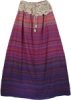 Malta Tiered Long Khaki Brown Skirt with Crochet Detail
