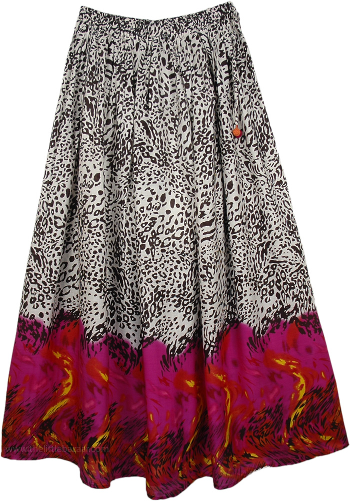 Animal Printed Full Length Summer Skirt