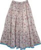 Tropical Floral Cotton Printed Long Skirt For Summer