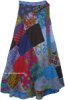 XXL Floral Block Printed Long Cotton Wrap Skirt