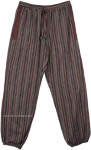 Suburban Chic Striped Cotton Pants with Pockets