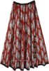Sandstone Floral Boho Cotton Skirt with Smocked Waist