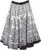 Paisley Floral Printed Black Skirt with Soft Sequins Accents