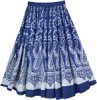 Navy Blue Ethnic Block Print Cotton Wrap Around Skirt