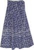 San Marino Blue Soft Rayon Printed Long Wrap Skirt