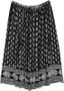 Plus Size Ethnic Printed Black Gypsy Skirt with Sequins