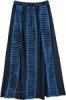 Cerulean Blue Ripped Patch Boho Long Skirt