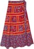 Tribal Safari Mahogany Red Cotton Wrap Around Skirt